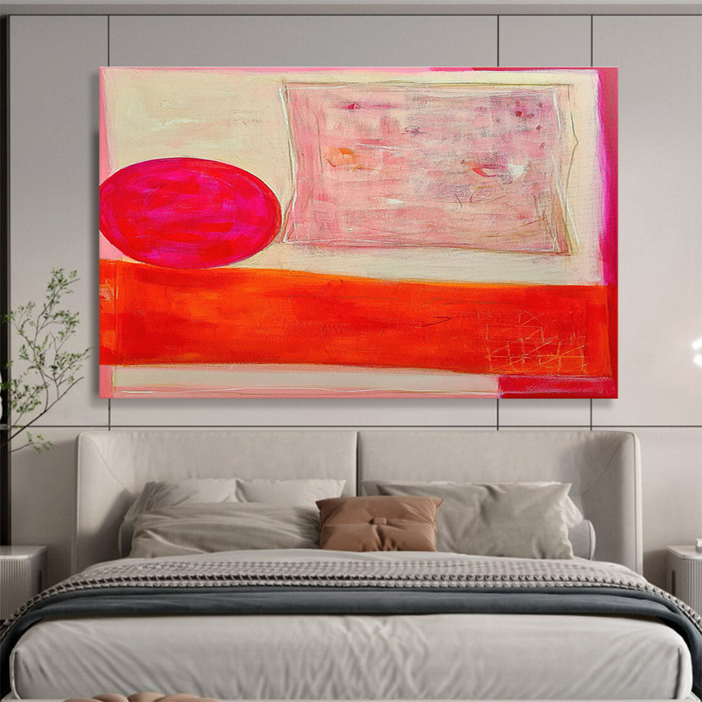 Custom-Made Oversized Abstract Hand Painting for Conference Room