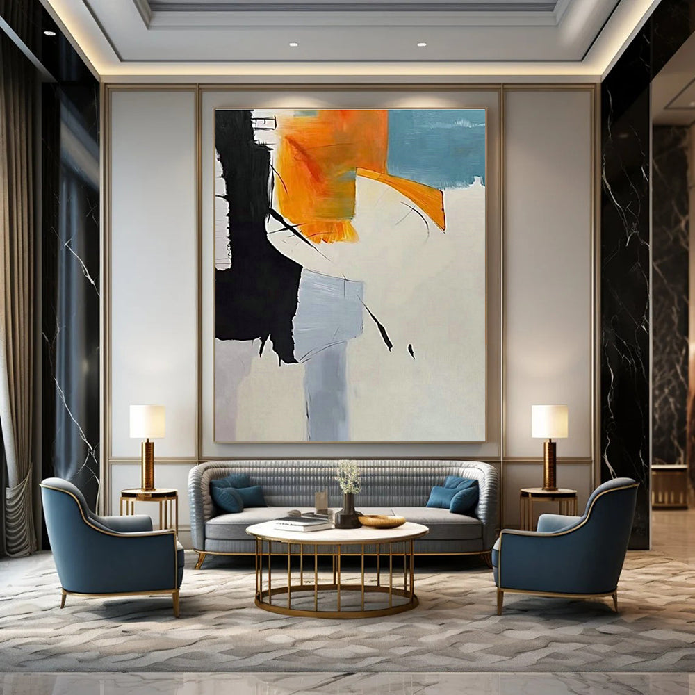 Immense Custom Hand-Painted Abstract Painting - Artistic Rage for Heavy Metal Concert Halls  DLZ0319