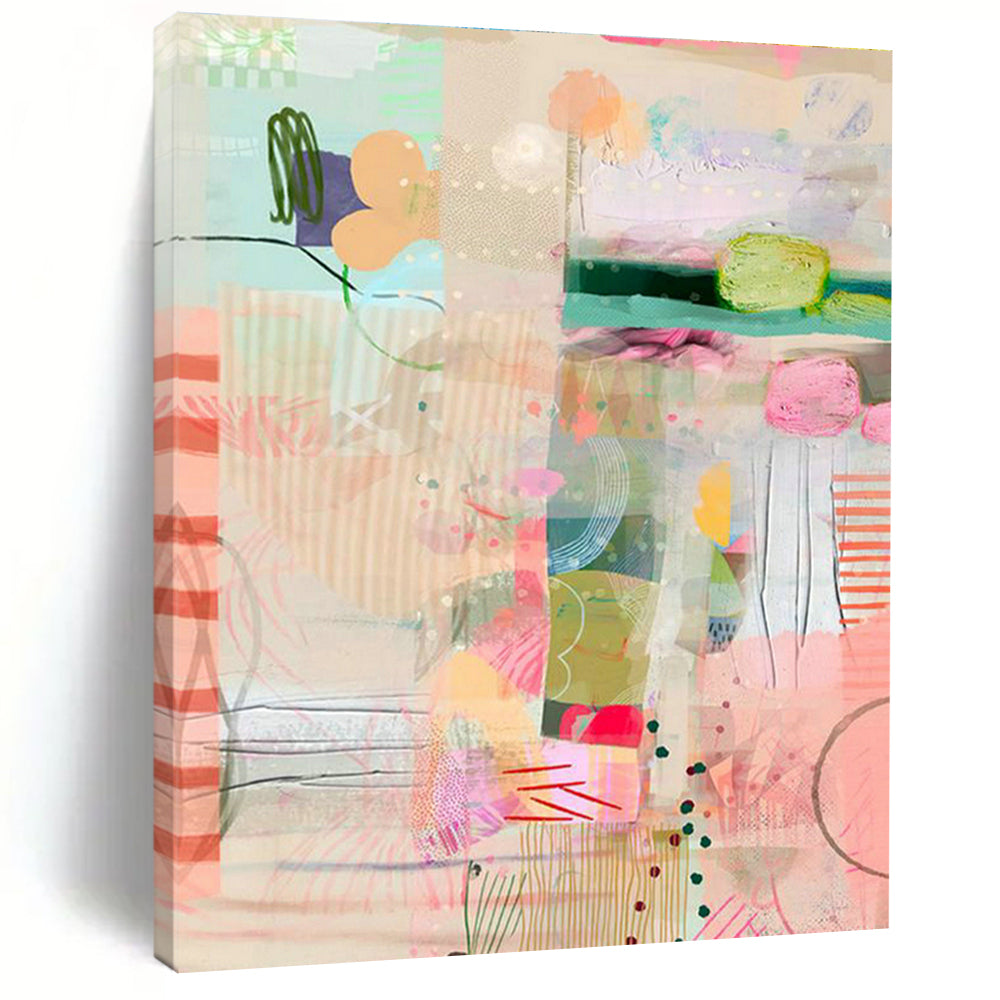 Large-Sized Custom Hand-Painted Abstract Canvas - Inviting Décor for Reception Areas  DLZ0151