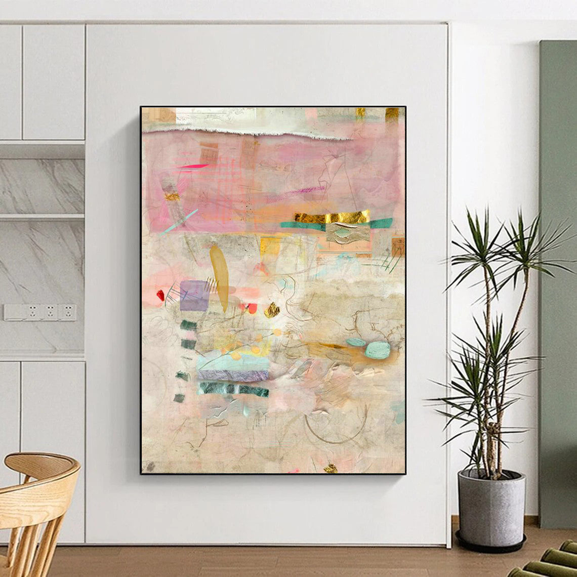 Large-Scale Custom Hand-Painted Abstract Painting - Agile Art Decoration for Dance Studios  DLZ0146