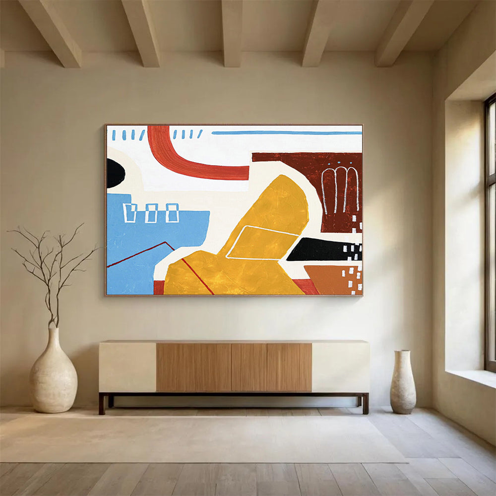 Custom Giant Abstract Hand Painting for Subterranean Mushroom Farm Cultivation Area DLZ2950