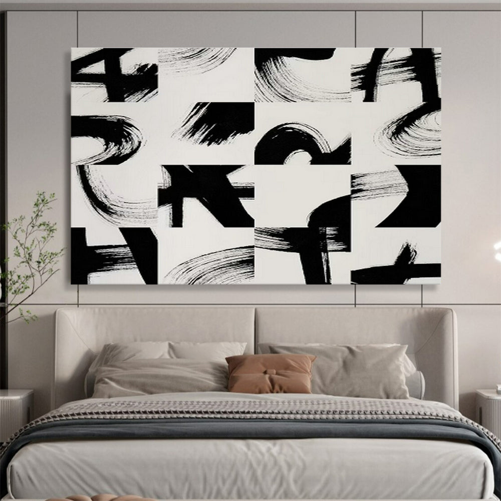 Custom Giant Abstract Hand Painting for Carbon Capture and Storage Site Control Center DLZ2831