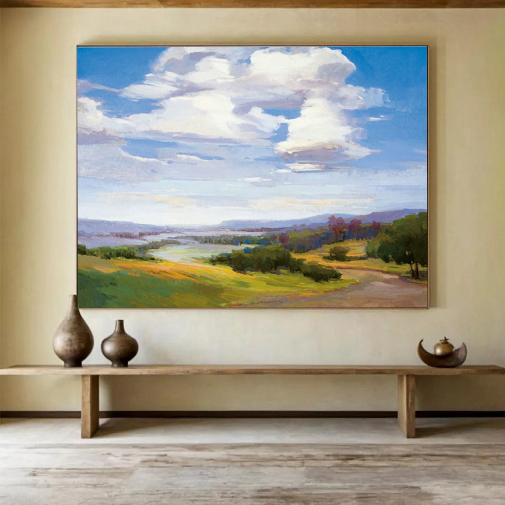 Large-Size Custom Hand-Painted Abstract Painting for Vertical Farming Monitoring Center DLZ2818