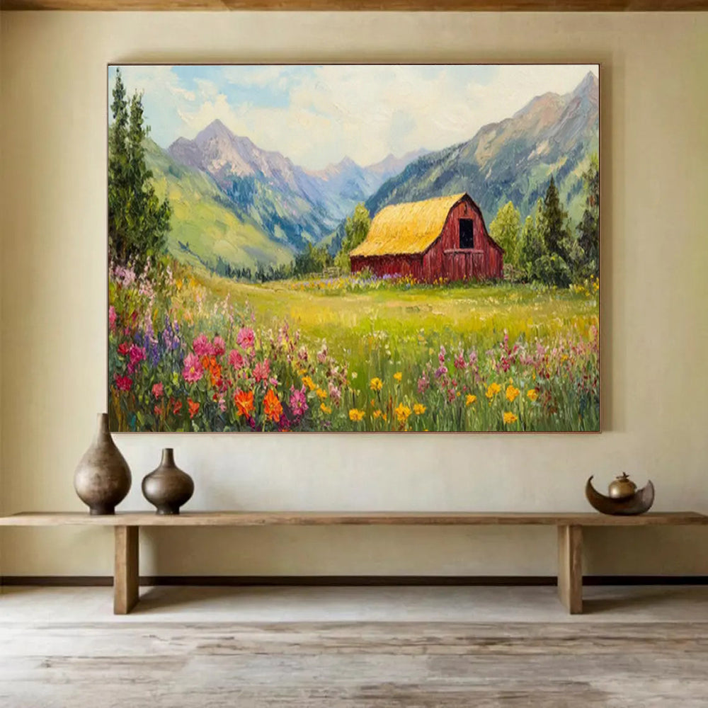 Large Custom Abstract Hand-Painted Art for Underwater Volcanic Eruption Monitoring and Research Station DLZ3111