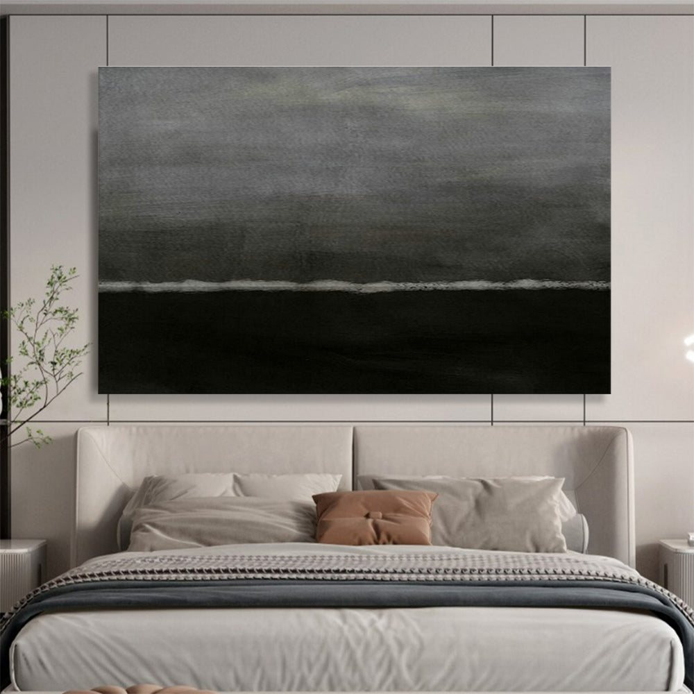 Customized Large Abstract Hand Painting for Antarctic Seabed Research Vessel Control Room DLZ2982