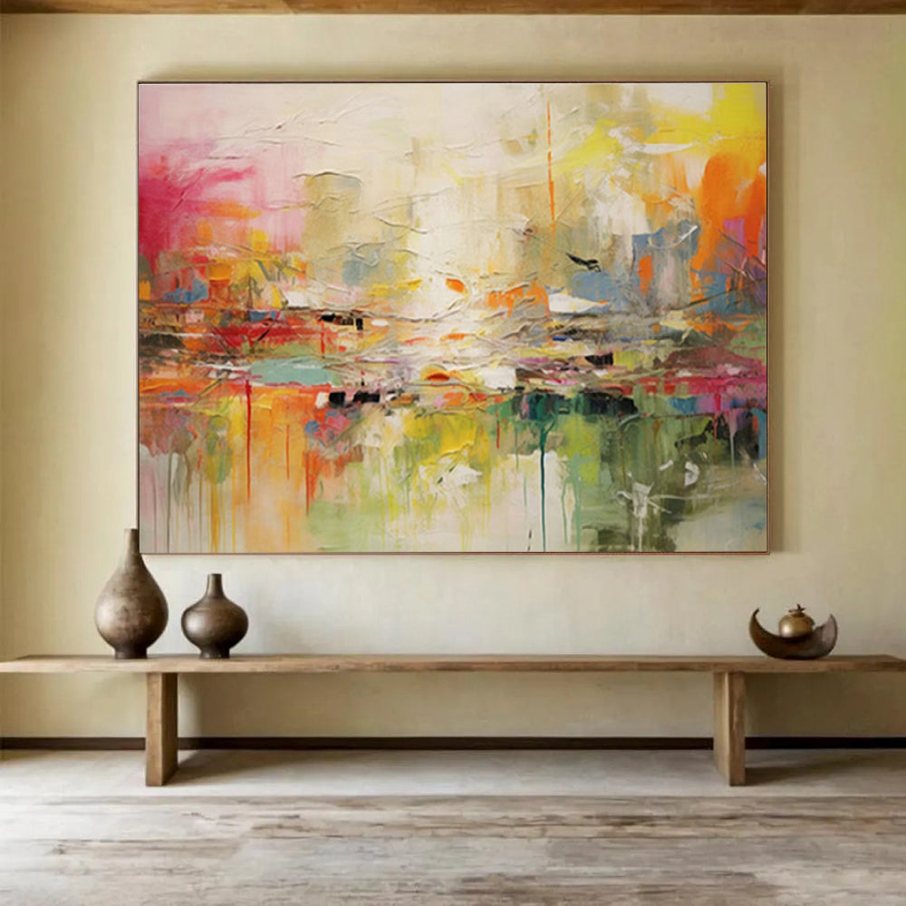 Customized Large Abstract Hand Painting for Antarctic Marine Microbial Ecology Research Base DLZ3072