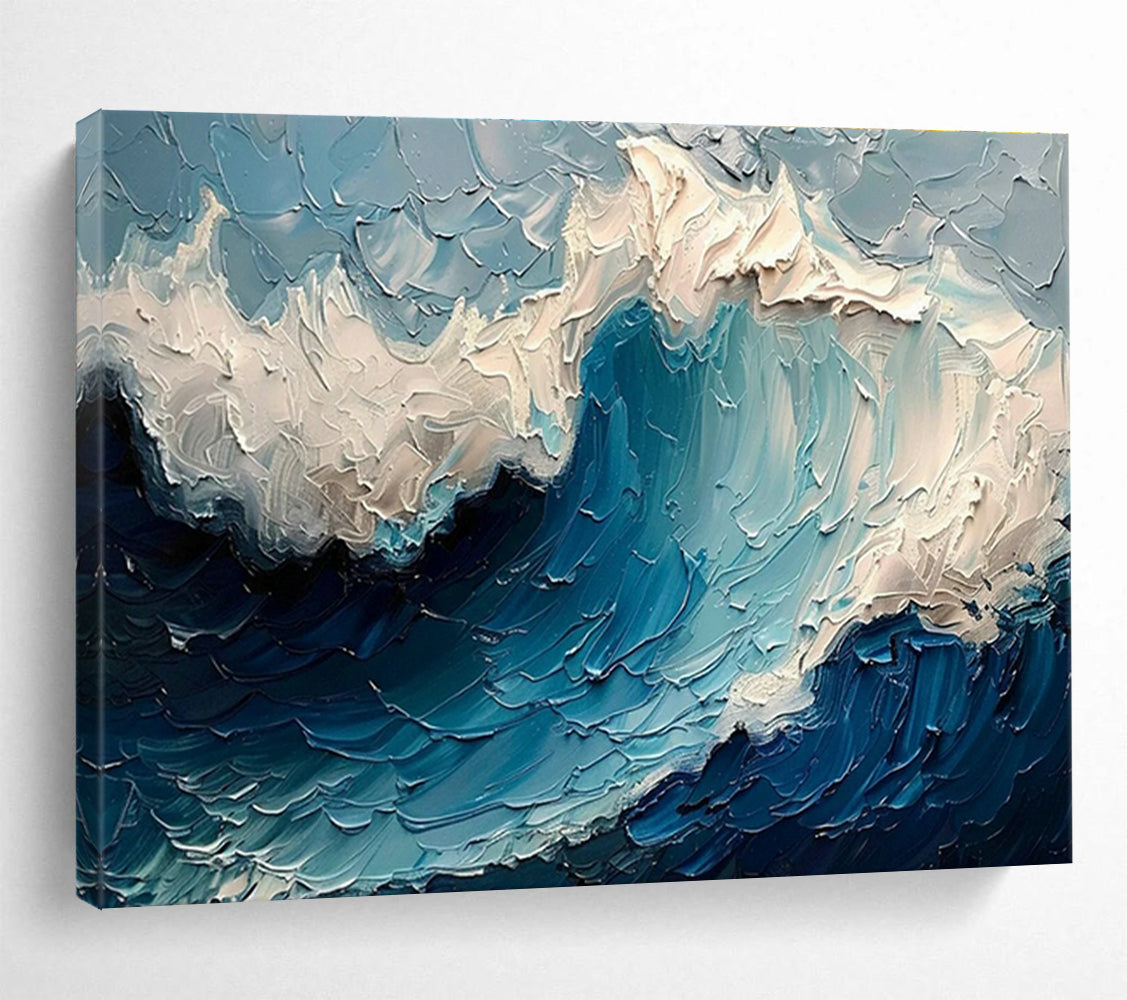 Oversized Custom Hand-Painted Abstract Art for Antarctic Marine Mammal Migration Pattern Prediction Lab DLZ3150