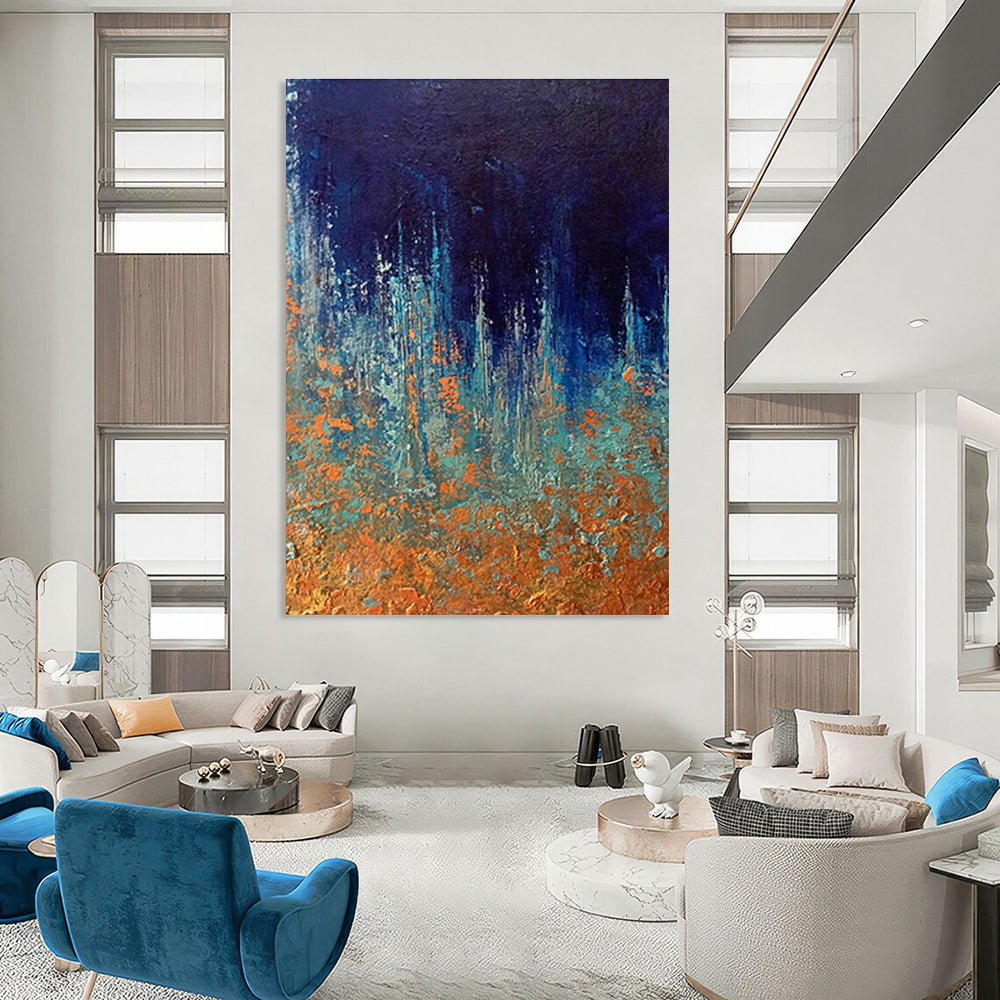 Extra Large Custom Hand-Painted Abstract Canvas for Traditional Spanish Flamenco Theaters  DLZ0054