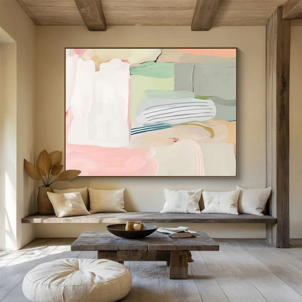 Oversized Custom Hand-Painted Abstract Art for Cargo Ship Captain's Quarters DLZ2796