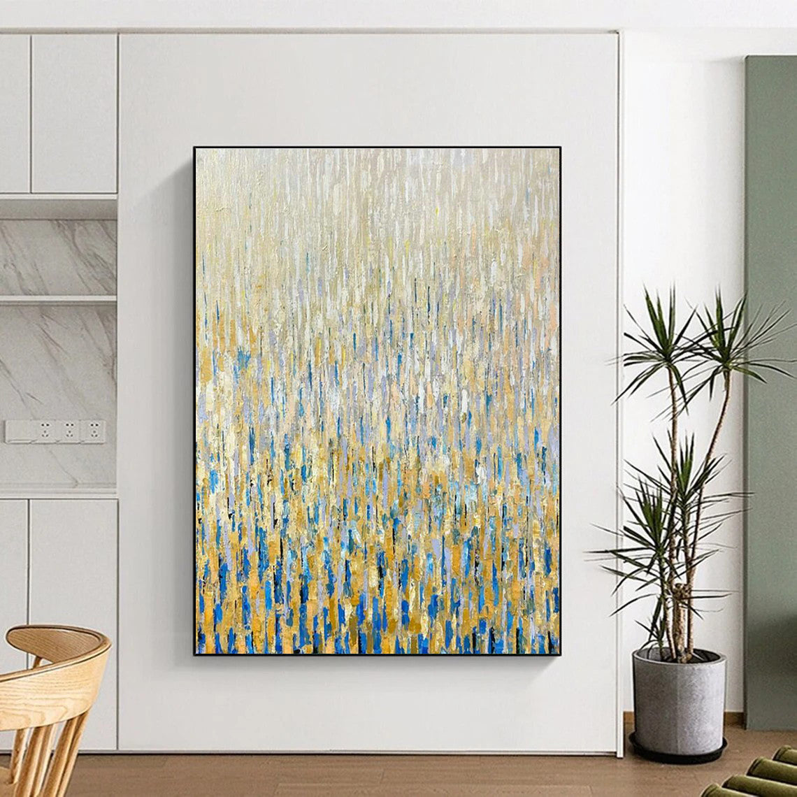 Grandiose Custom Hand-Painted Abstract Painting - Artistic Elegance for Classical Music Recital Halls  DLZ0295