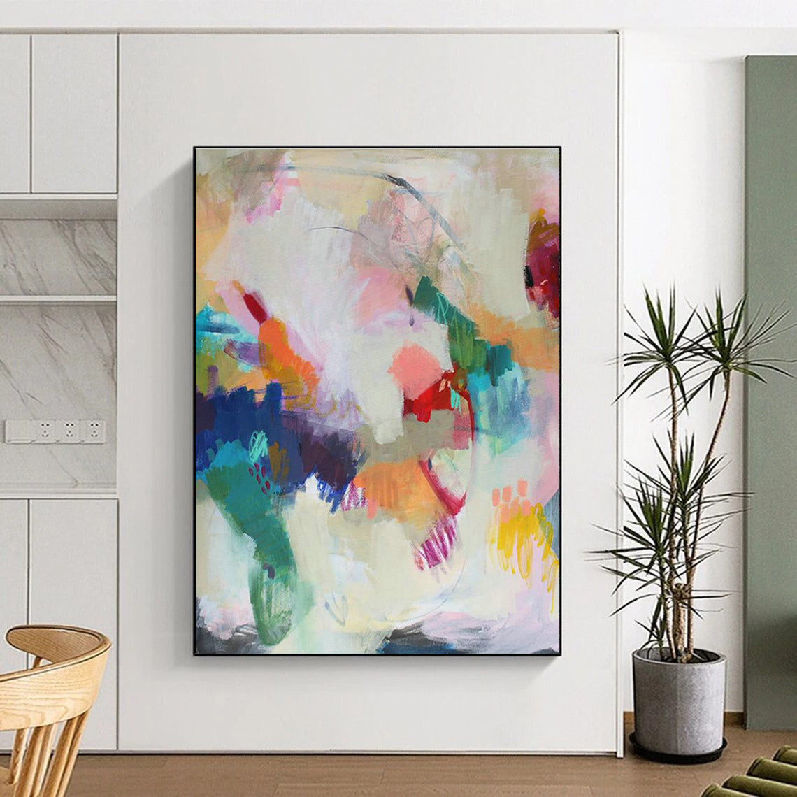 Statement-Making Large Custom Hand-Painted Abstract Painting - Ideal for Luxury Retail Stores  DLZ0149