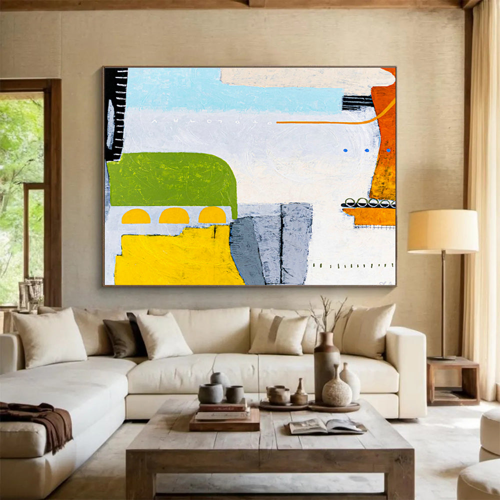 Large-Size Custom Hand-Painted Abstract Painting for Submarine Aquaculture Monitoring Station DLZ2929