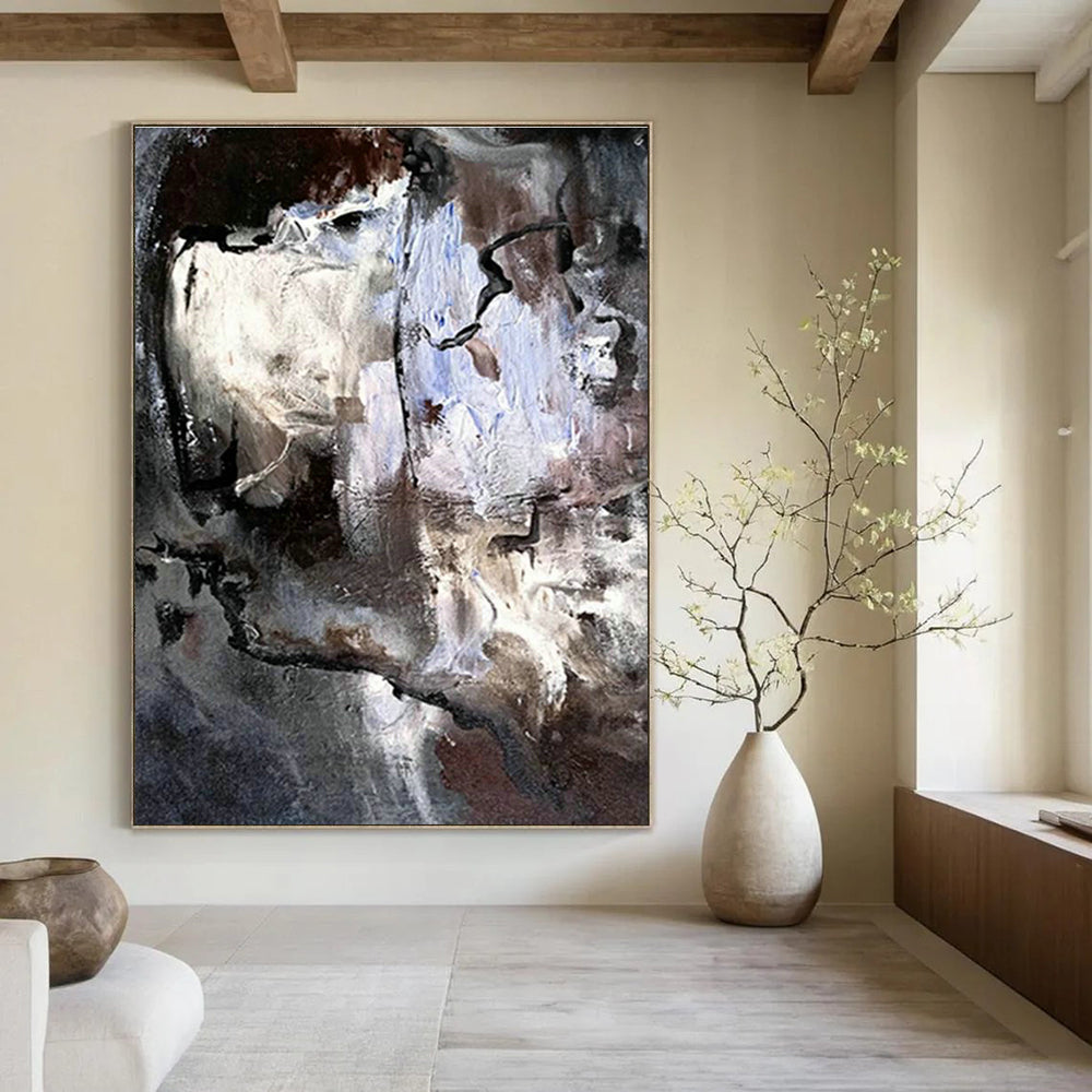 Extra Large Custom Hand-Painted Abstract Canvas for Traditional Native American Pottery Studios  DLZ0048
