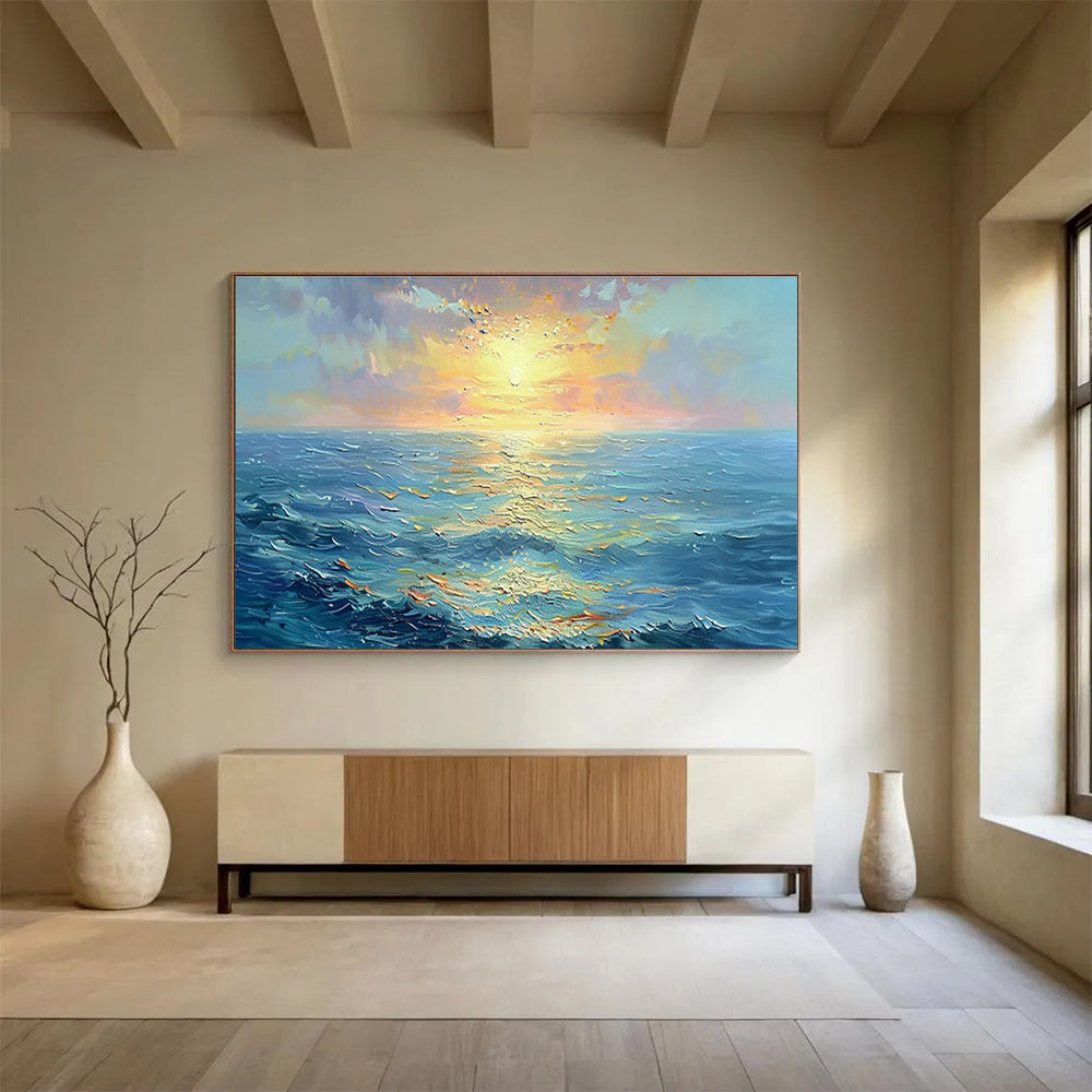 Large-Size Custom Abstract Hand Painting for Urban Rooftop Rainwater Harvesting System Integration and Management Office DLZ3144