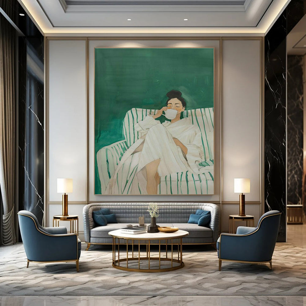 Gigantic Custom Hand-Painted Abstract Canvas - Avant-Garde Statement for Experimental Art Galleries  DLZ0215