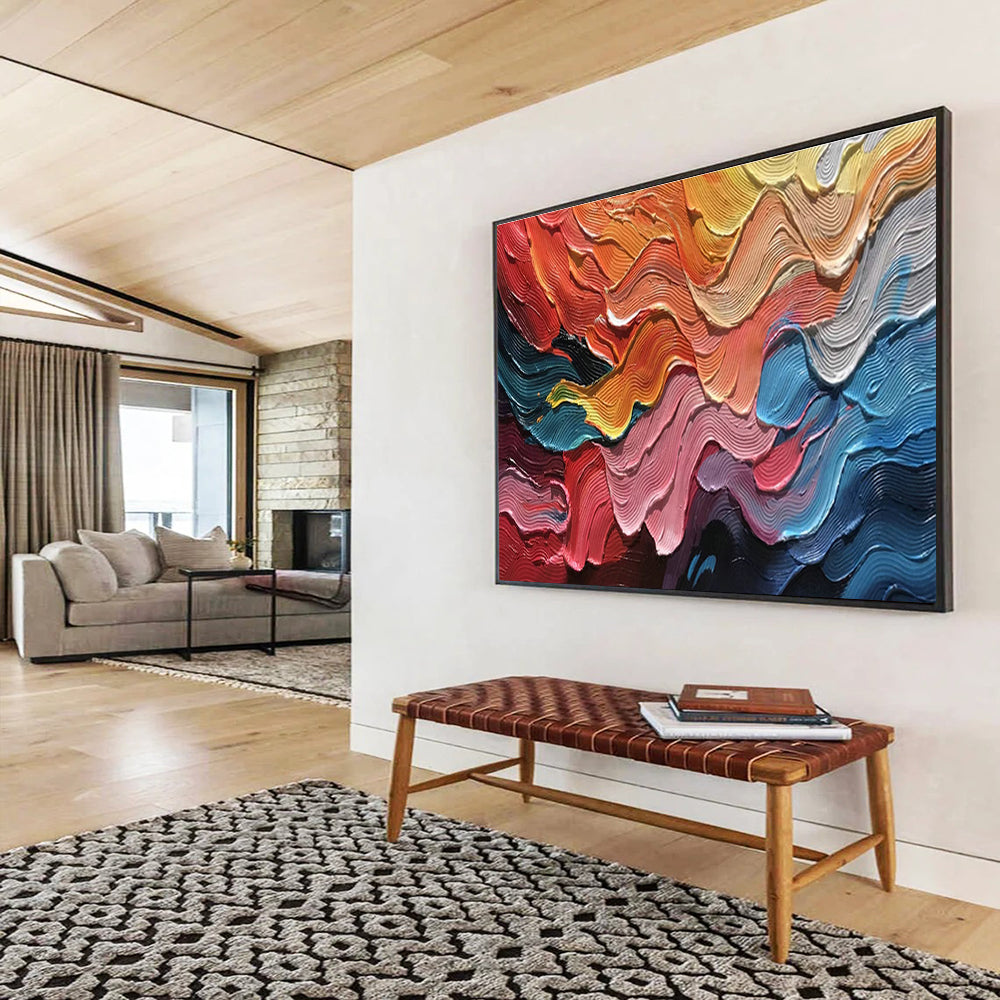 Customized Large Abstract Hand Painting for Underwater Noise Pollution Mitigation Material Development Project DLZ3207