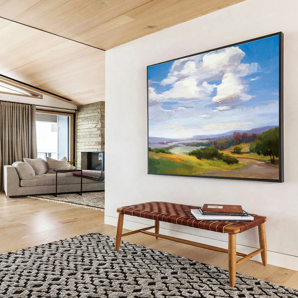 Large-Size Custom Hand-Painted Abstract Painting for Vertical Farming Monitoring Center DLZ2818