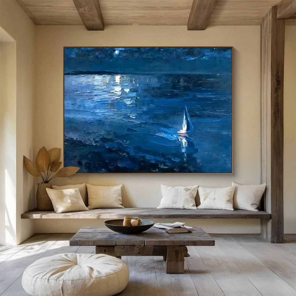 Customizable Yacht-Deck Giant Abstract Hand Painting