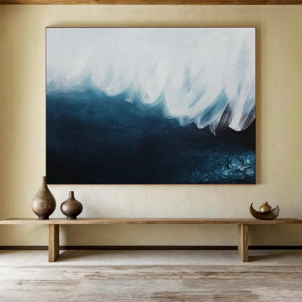 Smart Sensor Custom Hand-Painted Abstract Art for Tech Offices and Modern Workspaces