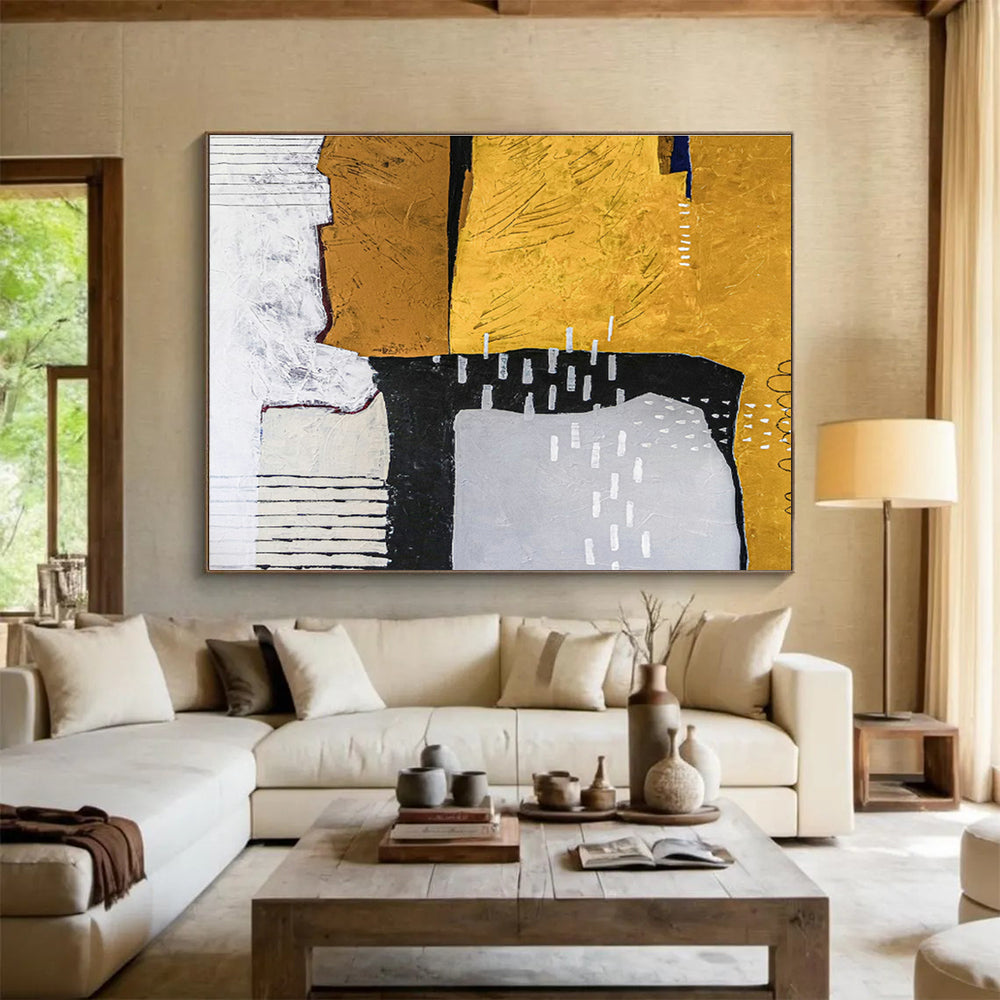 Large-Size Custom Hand-Painted Abstract Painting for Urban Rooftop Vertical Garden Nursery DLZ2958
