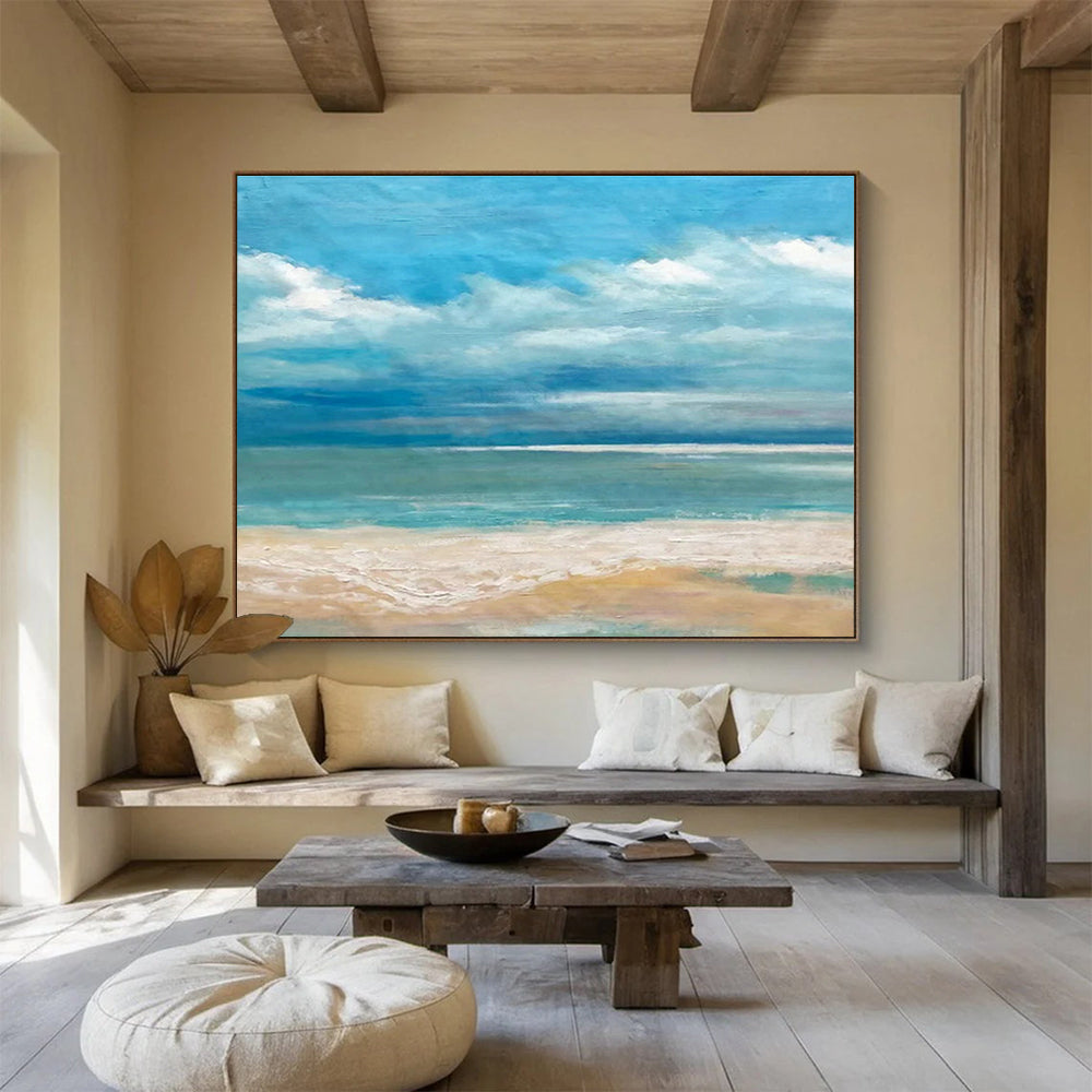 Oversized Custom Abstract Hand Painting for Offshore Wave Energy Converter Deployment Base DLZ3022