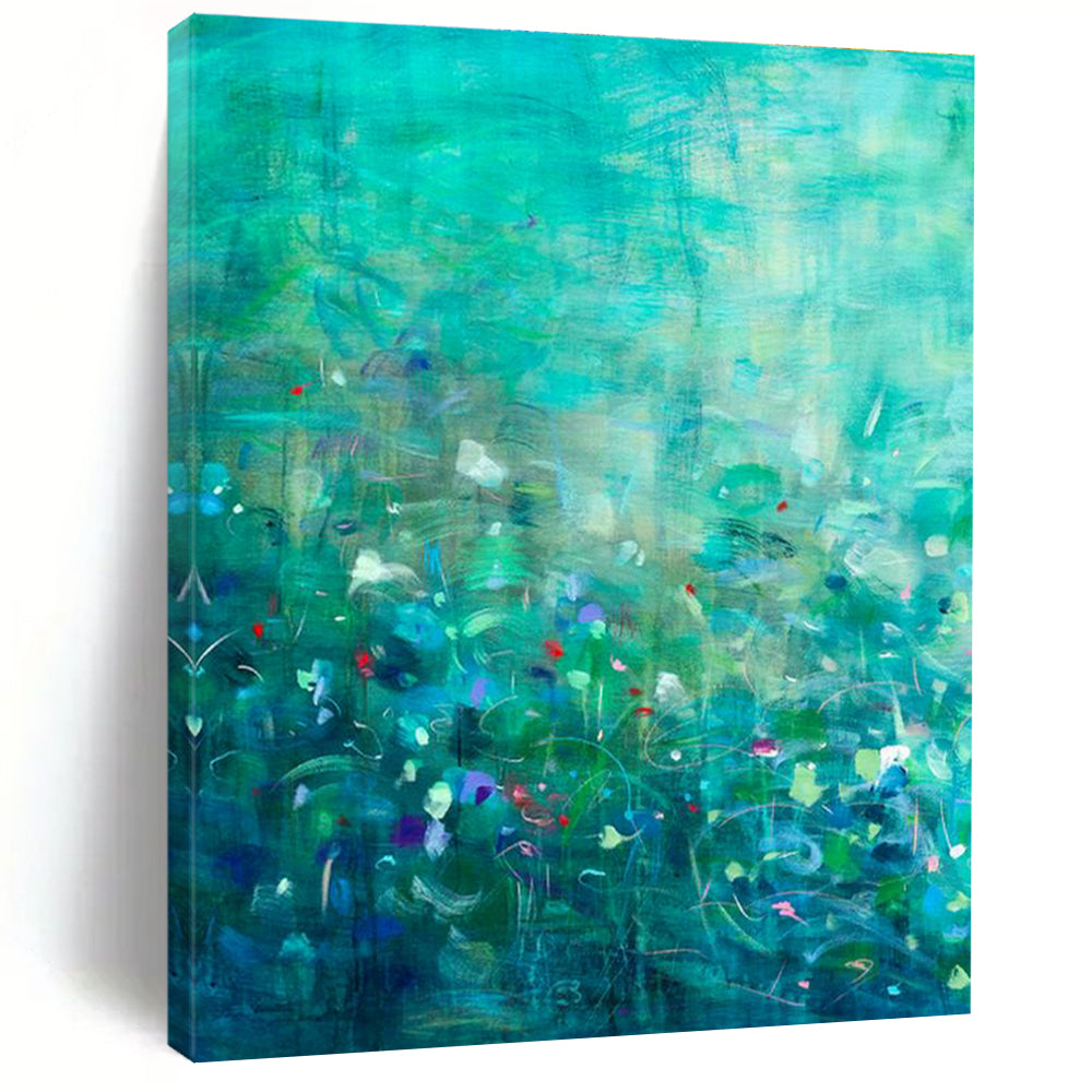 Vast Custom Hand-Painted Abstract Artwork - Welcoming Ambiance for Hotel Suites  DLZ0158