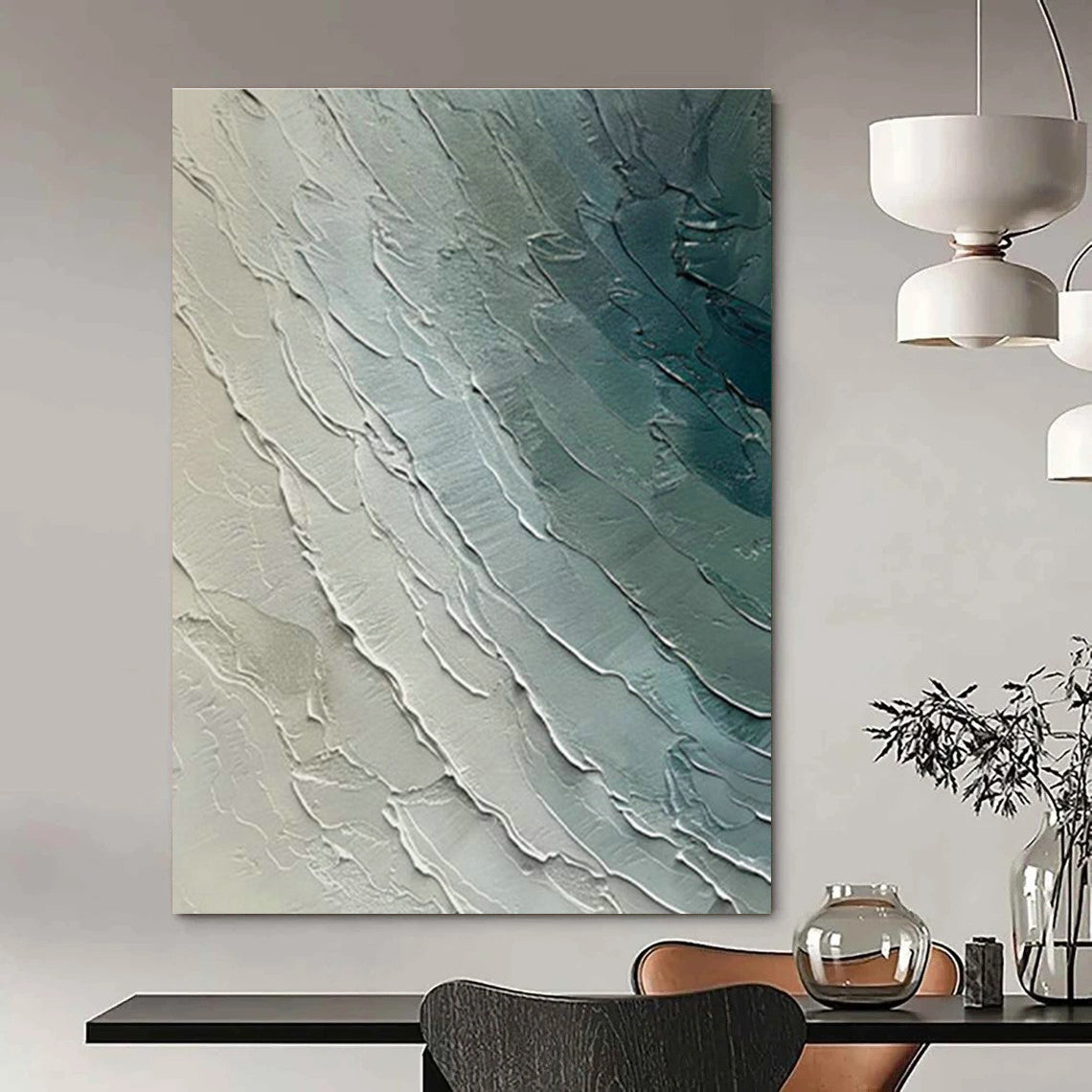 Exclusive Large-Scale Custom Hand-Painted Abstract Artwork for Dining Rooms  DLZ0121
