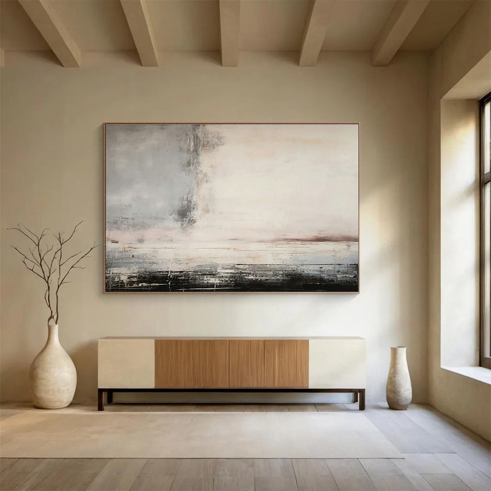 Custom Gradient Pearlescent Hand-Painted Vertical Abstract for Stairwells & Tall Spaces