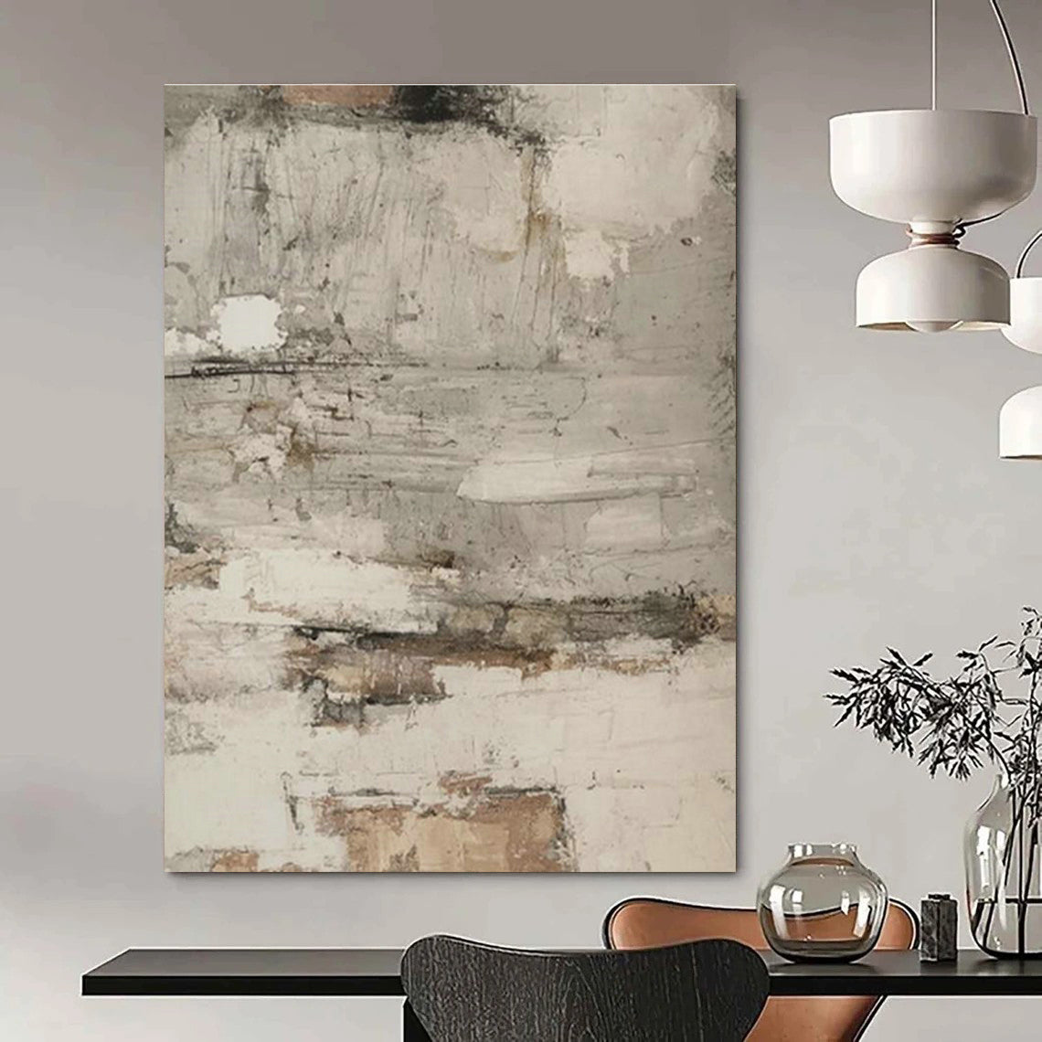 Ornate Large-Scale Custom Hand-Painted Abstract Artwork - Artisanal Touch for Pottery Studios  DLZ0209