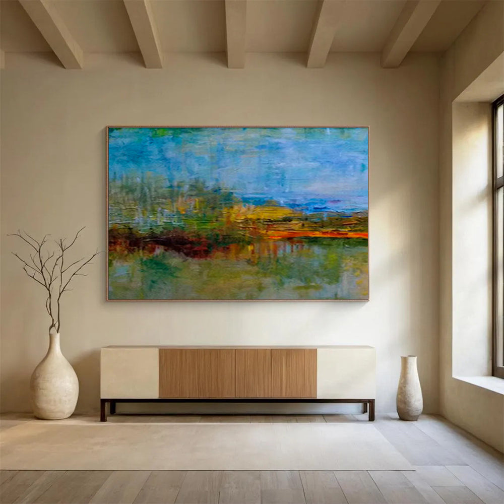 Large Custom Abstract Hand-Painted Art for Veterinary Wellness Spa DLZ2774