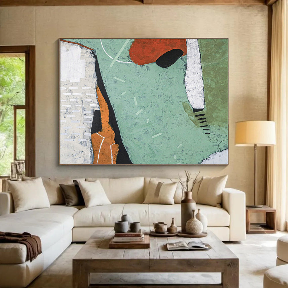 Oversized Custom Hand-Painted Abstract Art for River Delta Wetland Conservation Center DLZ2951