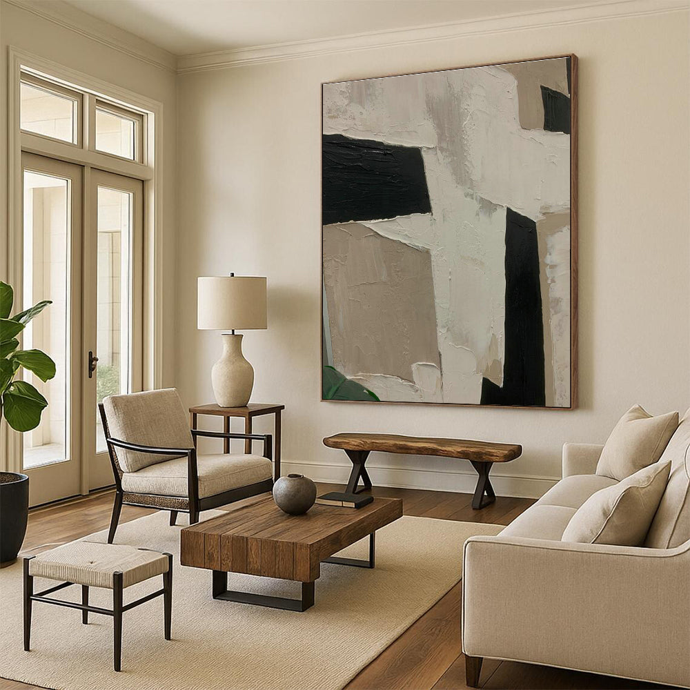 Vast Large-Scale Custom Hand-Painted Abstract Painting - Relaxing Vibe for Wellness Resorts’ Lobbies  DLZ0189
