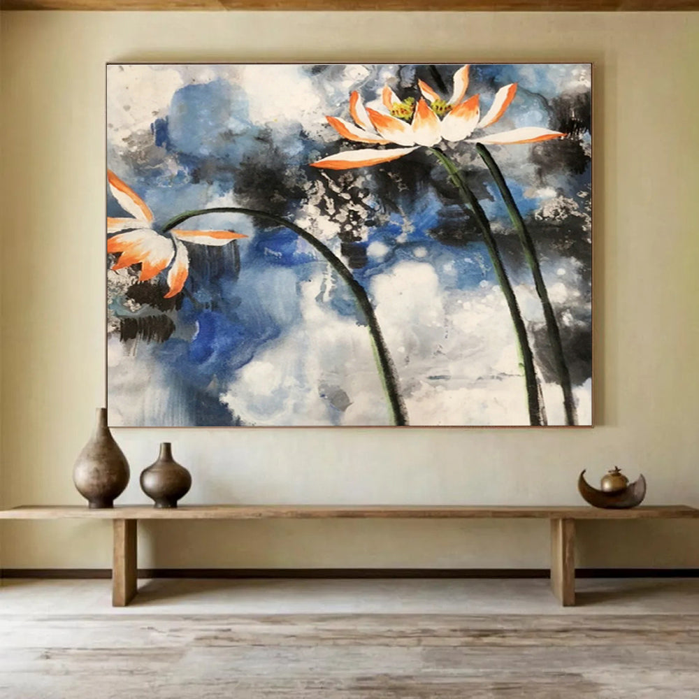 Large Custom Abstract Hand-Painted Art for Underwater Archaeological Site Dive Center DLZ3011