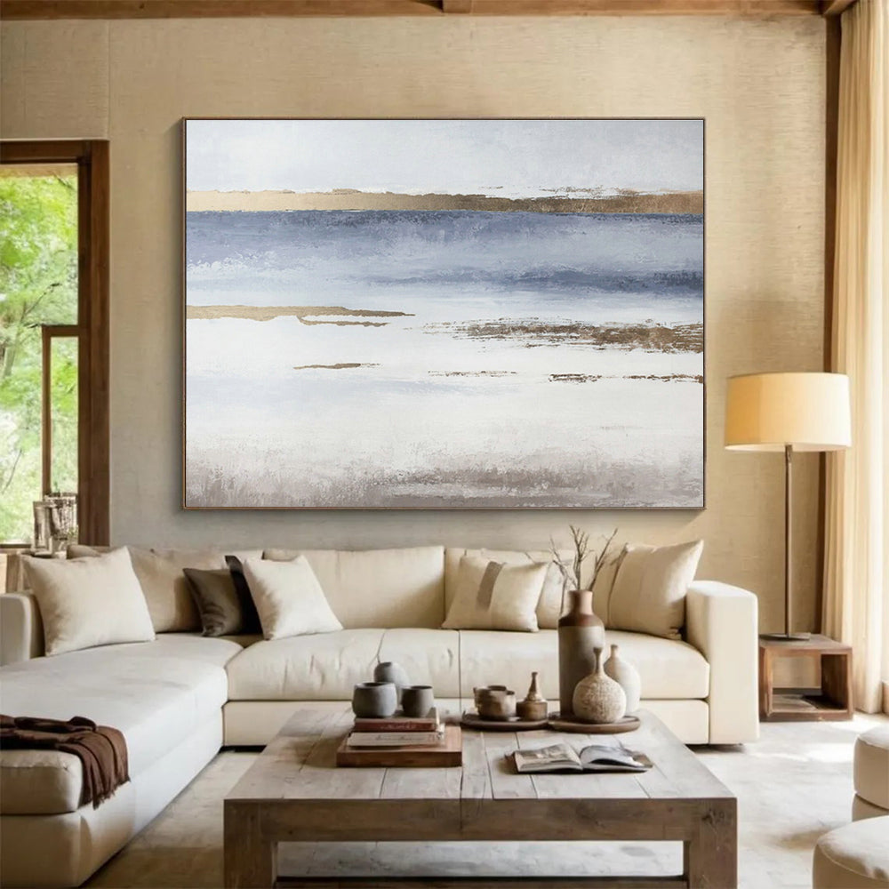 Custom-Made Giant Abstract Hand Painting for Underwater Hotel Corridor DLZ2901
