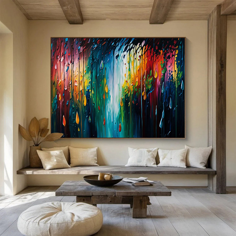 Oversized Handmade Abstract Canvas, Customizable for Bedroom Decor DLZ3251