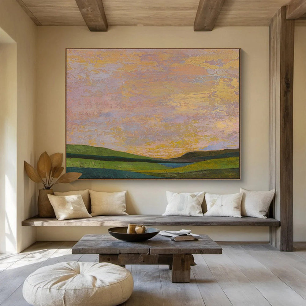 Large Custom Abstract Hand-Painted Art for Solar Power Farm Operations Hub DLZ2822