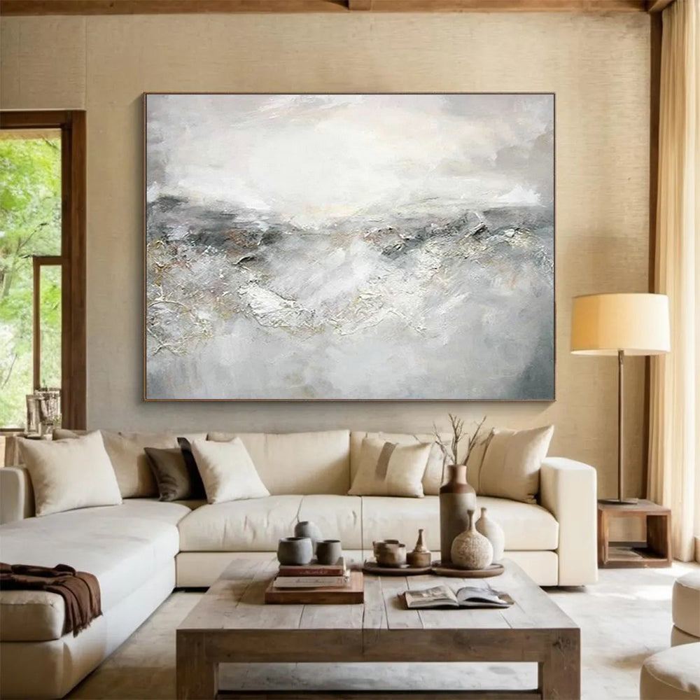 Customized Large Abstract Hand Painting for Hydroelectric Dam Monitoring Station DLZ2825