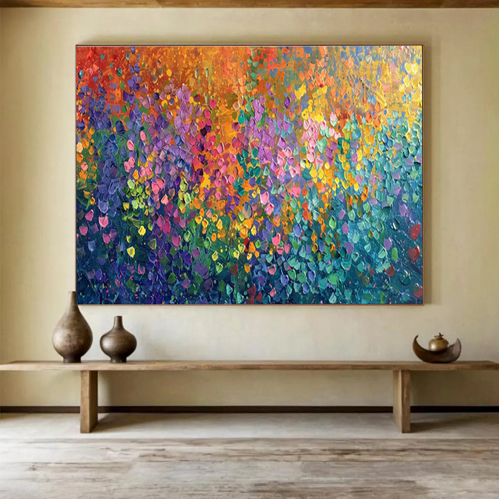 Large-Size Custom Abstract Hand Painting for Urban Rooftop Beekeeping Honey Extraction Facility DLZ3086