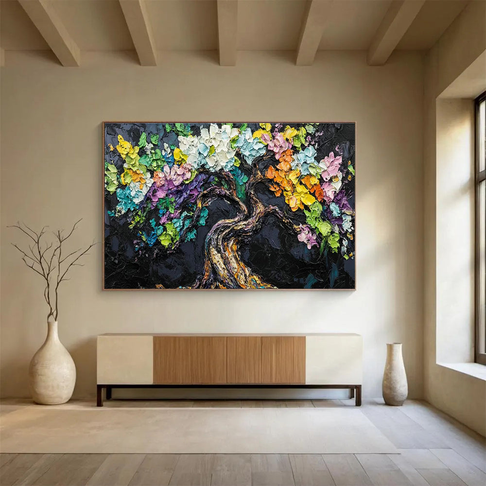 Custom-Made Giant Abstract Hand Painting for Subterranean Geothermal Power Plant Power Generation Capacity Expansion Center DLZ3209