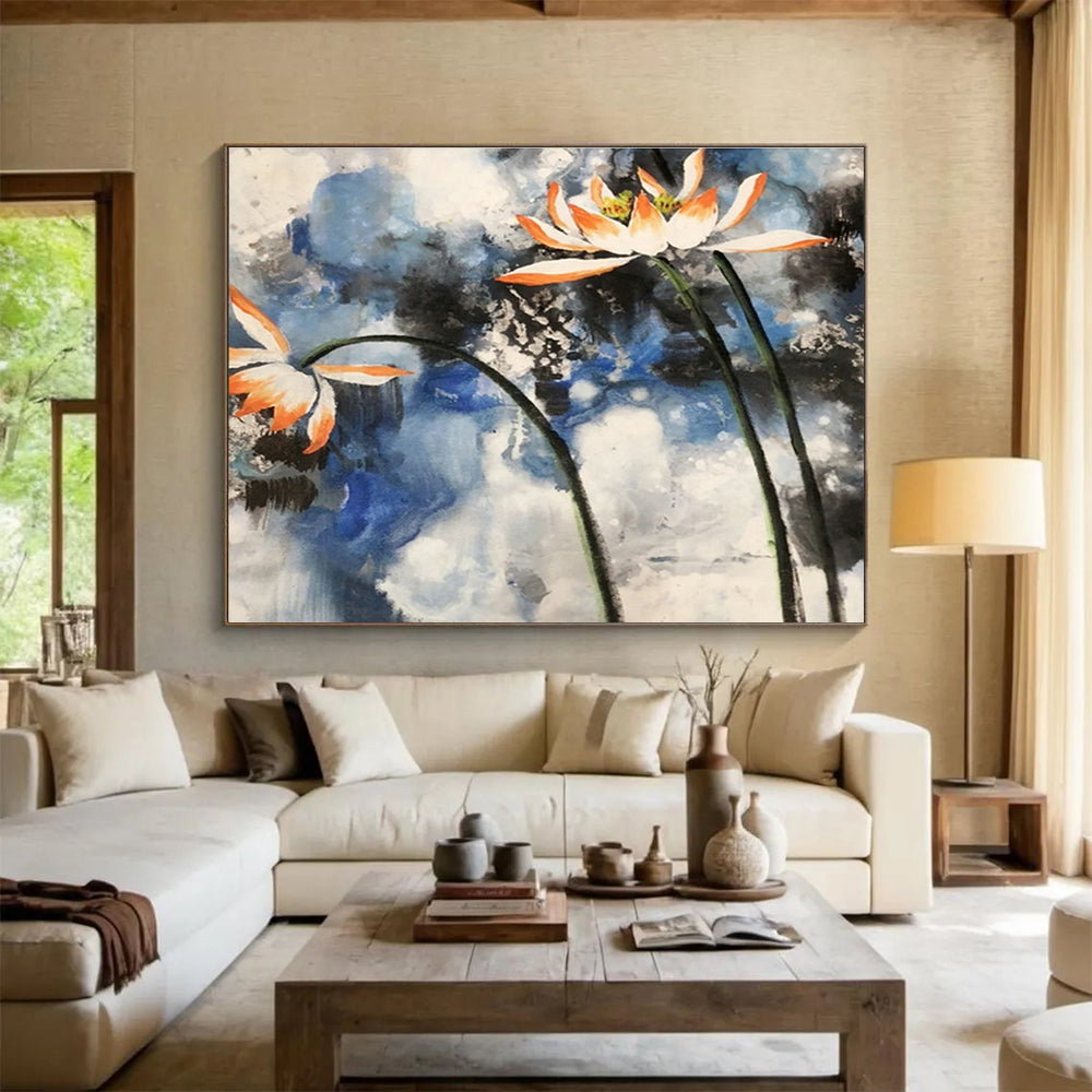 Large Custom Abstract Hand-Painted Art for Underwater Archaeological Site Dive Center DLZ3011