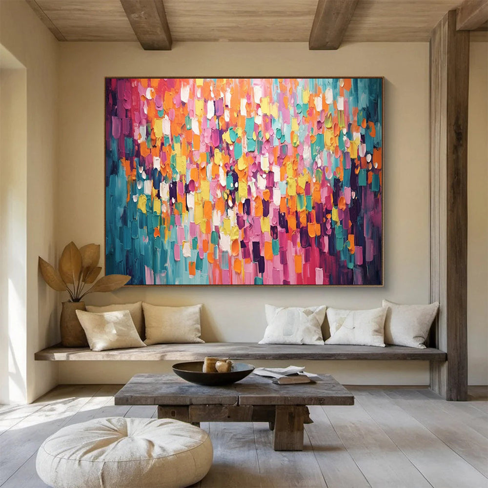 Big Custom Hand-Painted Abstract Wall Art for Office Spaces DLZ3252