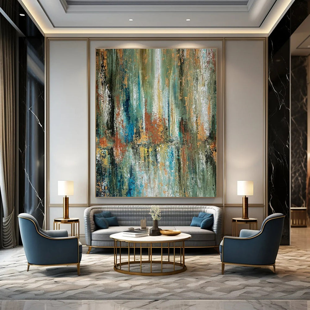 Oversized Custom Hand-Painted Abstract Wall Art for Independent Book Publishers' Offices  DLZ0033