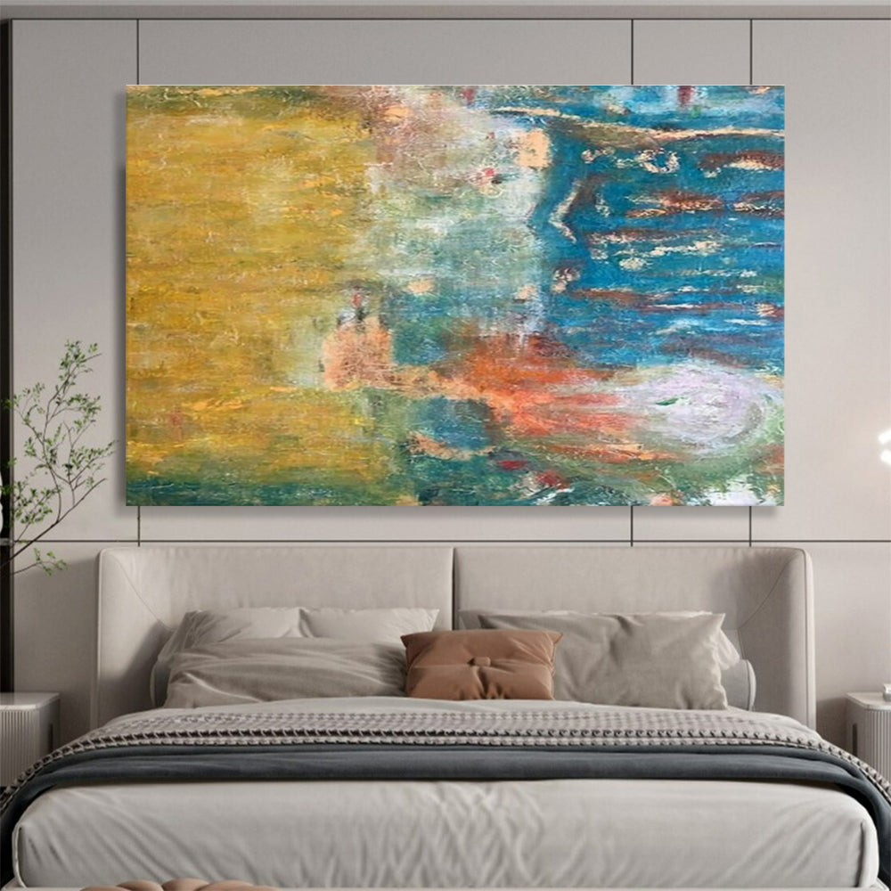Customized Large-Scale Abstract Hand Painting for Subterranean Aquarium Air Quality Control Facility DLZ3105