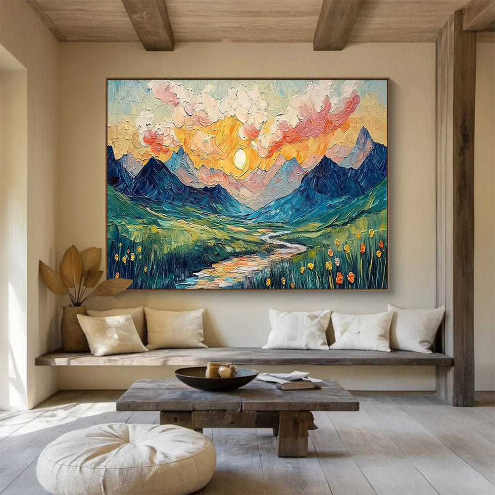 Oversized Handmade Abstract Painting, Industrial-inspired for Loft Spaces DLZ3240