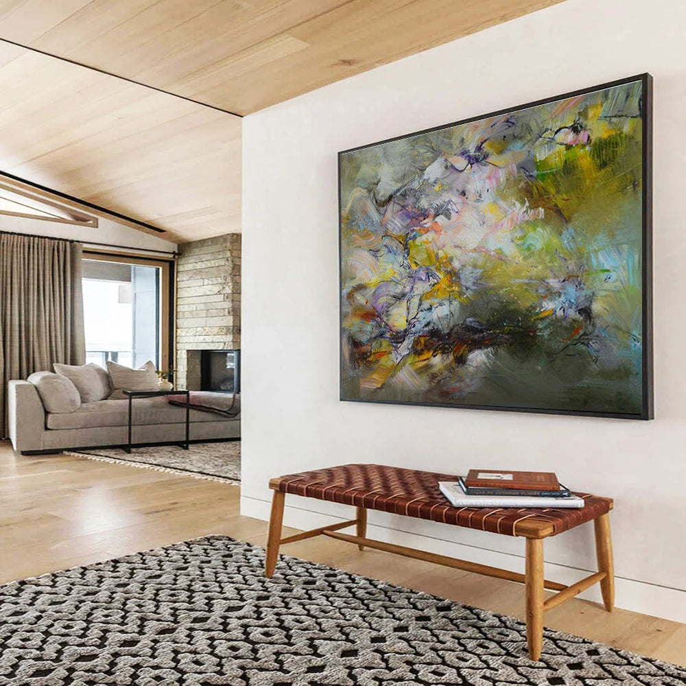 Oversized Custom Hand-Painted Abstract Art for Subterranean Cave Art Conservation and Study Institute DLZ3042