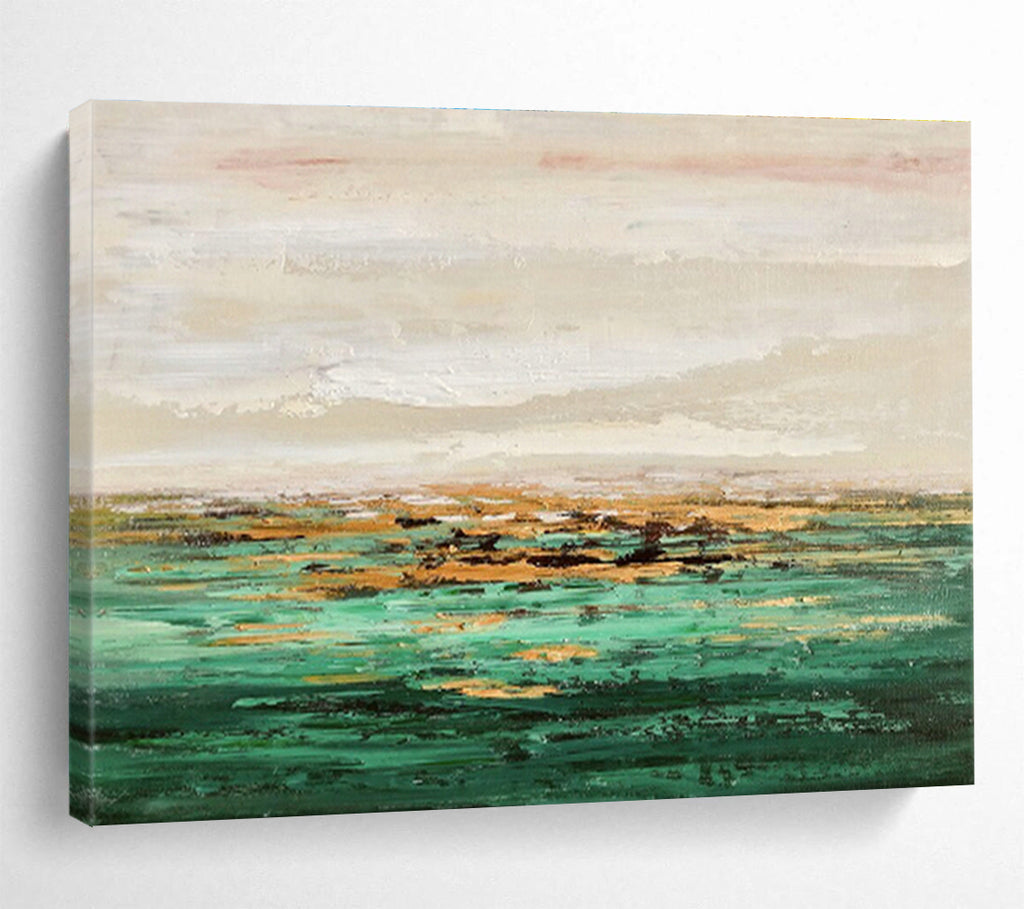 Large-Size Custom Abstract Hand Painting for Urban Rooftop Solar Farm Operations Office DLZ3028