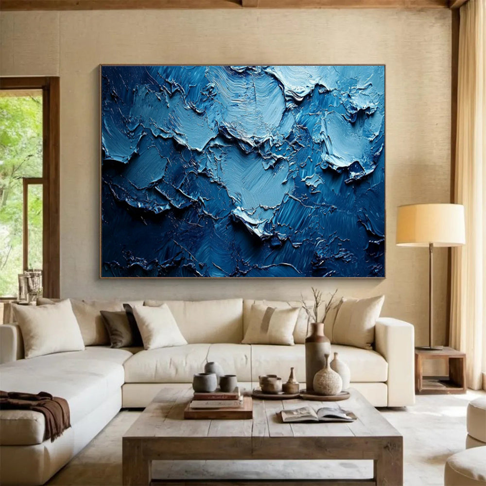 Oversized Custom Hand-Painted Abstract Art for Antarctic Marine Bacterial Community Ecology Research Base DLZ3142