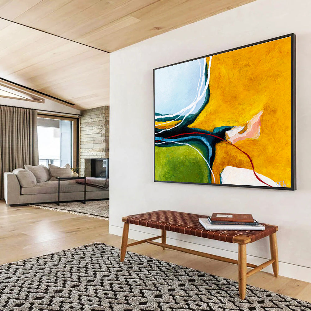 Customized Large Abstract Hand Painting for Desert Solar Power Plant Command Center DLZ2936
