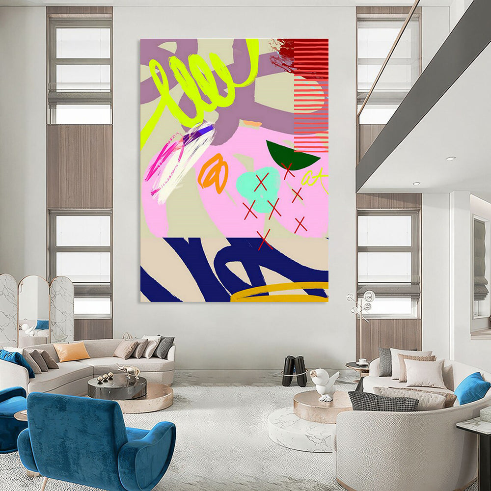 Large-Scale Custom Hand-Painted Abstract Painting - Elegant Decoration for Beauty Salons  DLZ0132
