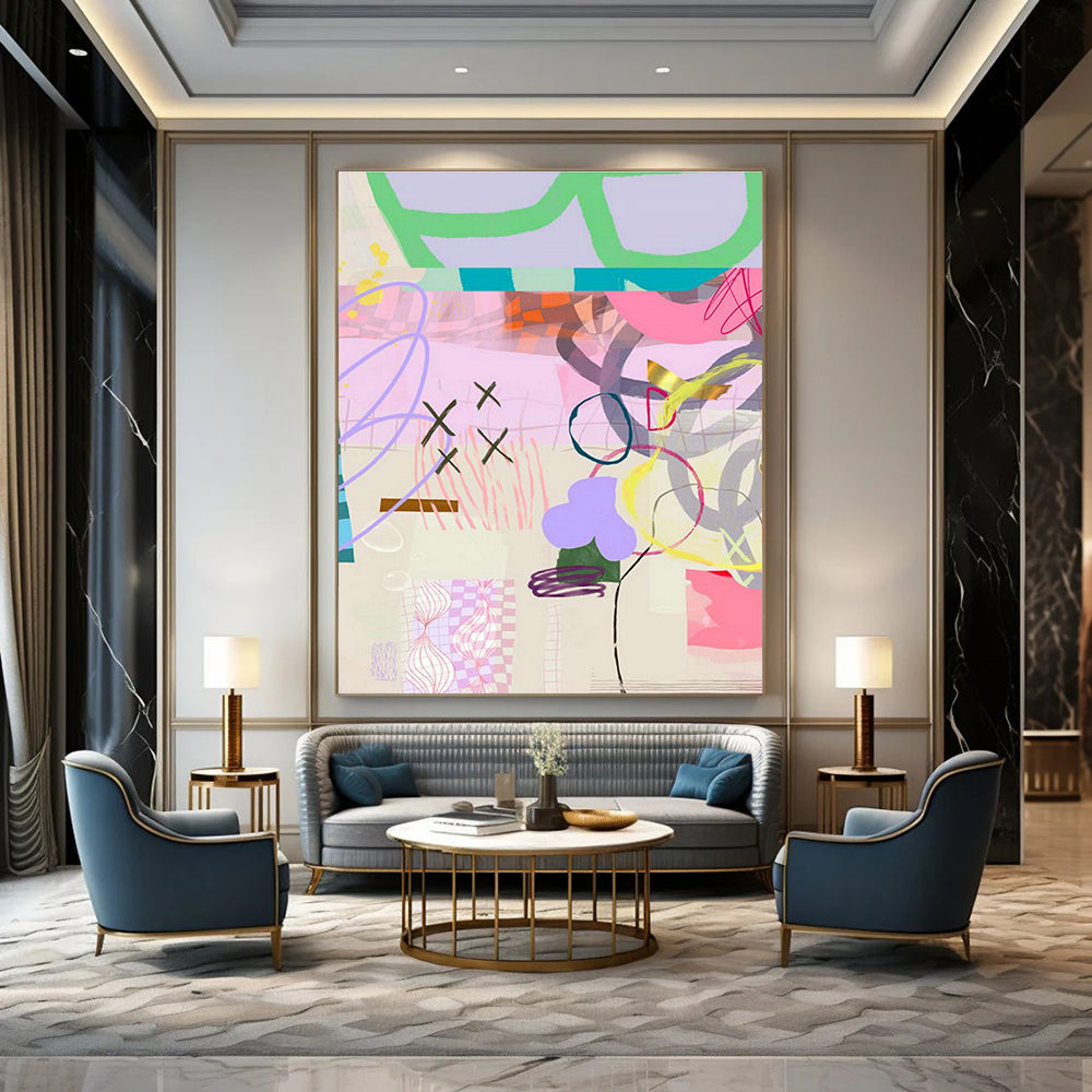 Huge Customizable Handmade Abstract Painting for Artisanal Chocolate - Making Workshops  DLZ0098